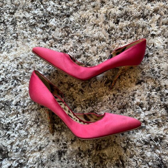 Roberto Cavalli Pink Satin Pointed Toe Heels - Picture 1 of 9